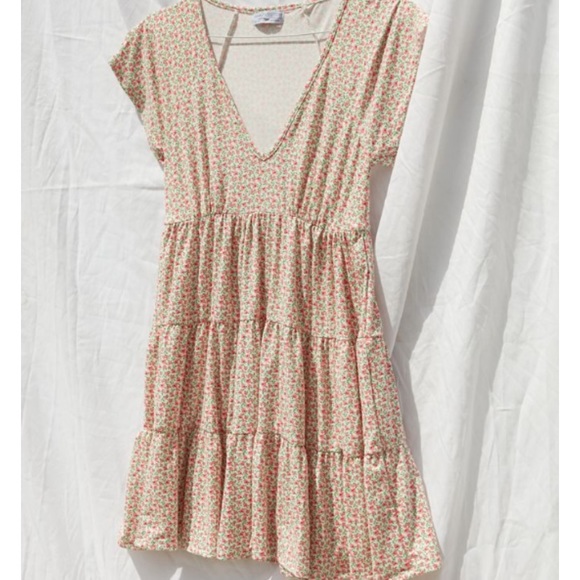 uo julia tiered ruffle mini dress